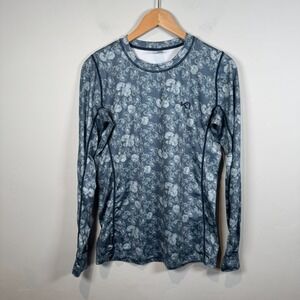 Kari Traa Size Large Blue Gray Floral Long Sleeve‎ Athletic Base Layer Winter